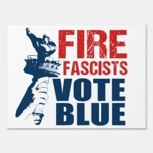 ファシスト投票の青いヤードサイン アウトドアサイン