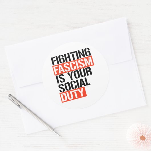 ファシズムと戦うのは君の義務だ ラウンドシール (封筒)