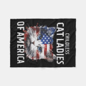 ファシズムに反対するキャットレディース1 フリースブランケット (正面(横))