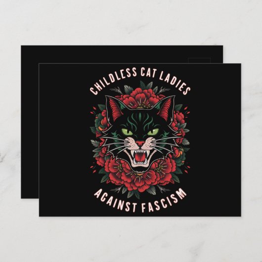 ファシズムに対する子どものいない猫の女性たち ポストカード (正面/裏面)