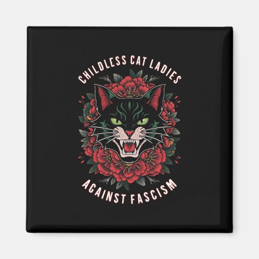 ファシズムに対する子どものいない猫の女性たち マグネット (正面)