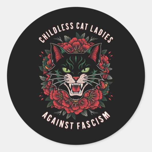 ファシズムに対する子どものいない猫の女性たち ラウンドシール (正面)