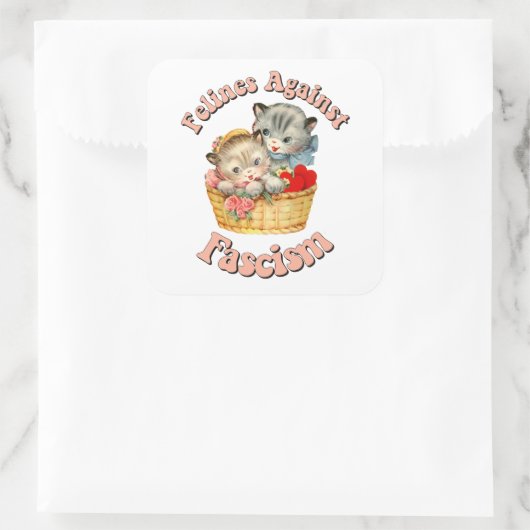 ファシズムに対する猫科の動物 スクエアシール (バッグ)