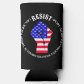 ファシズムに対抗する，寡頭政治，アンチ – トランプ スリム缶クーラー (裏面)