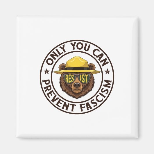 ファシズムに抵抗する国家を防ぐのは君だけだ マグネット (正面)