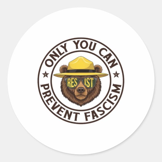 ファシズムに抵抗する国家を防ぐのは君だけだ ラウンドシール (正面)