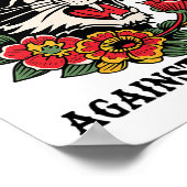 ファシズムのフェミニストに反対するキャットレディース ポスター (角)