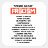 ファシズムの初期警告標識 スクエアシール (正面)