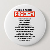 ファシズムの初期警告標識 缶バッジ (正面)