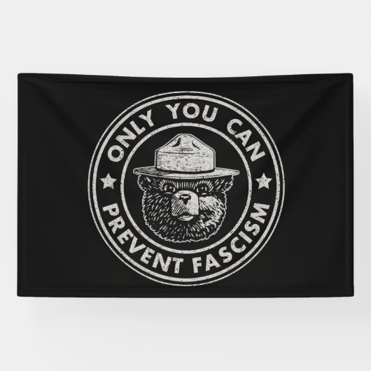 ファシズムの抵抗を防ぐのは君だけだ 横断幕 (横)