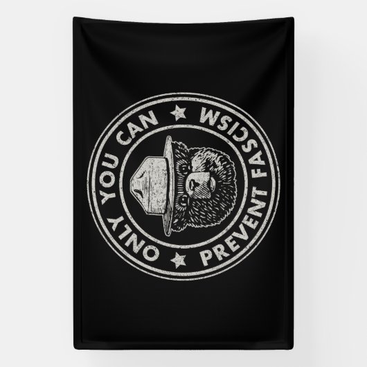 ファシズムの抵抗を防ぐのは君だけだ 横断幕 (縦)