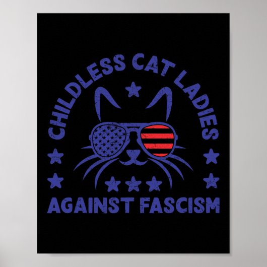ファシズムの猫フェムに対する子おもしろいどものいない猫レディ ポスター (正面)