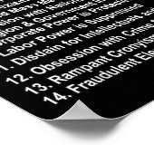 ファシズムの警告標識アンチトランプはファシストに抵抗 ポスター (角)