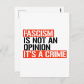 ファシズムは意見ではない ポストカード (正面/裏面)