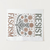 ファシズムフローラトランスジェンダーLGBTQアンチトランプ タペストリー (正面(横))