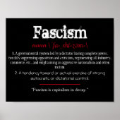 ファシズム定義の政治的声明レッド ポスター (正面)