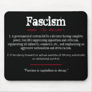 ファシズム定義の政治的声明レッド マウスパッド