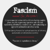 ファシズム定義の政治的声明レッド ラウンドシール (正面)