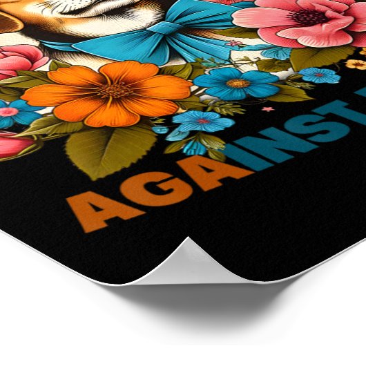 ファシズム投票に反対する犬の女性カマラ犬のオーナー ポスター (角)