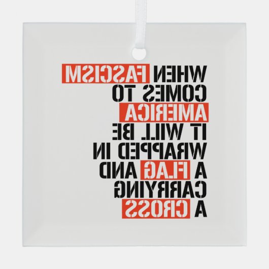 ファシズム来がアメリカへ ガラスオーナメント (裏面)