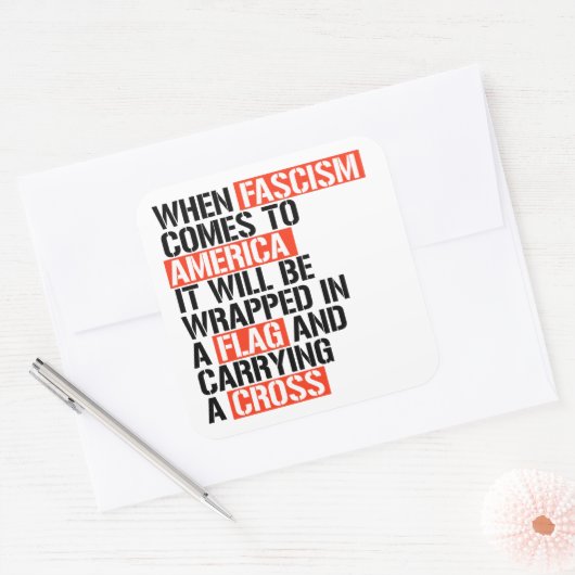 ファシズム来がアメリカへ スクエアシール (封筒)