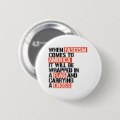 ファシズム来がアメリカへ 缶バッジ (正面&裏面)