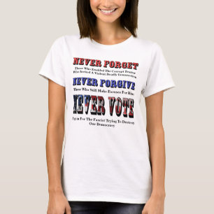 ファシ忘れストに対して二度と投票しない Tシャツ