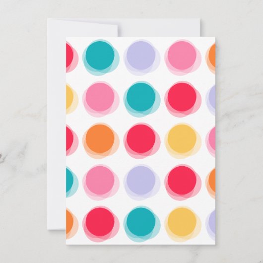 ファジィカラー踊りドットおもしろいサマーパーティー招待状 招待状 (裏面)