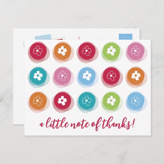 ファジカラフルーデイジードット子供の誕生日ありがとう ポストカード (正面/裏面)