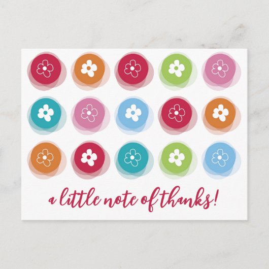 ファジカラフルーデイジードット子供の誕生日ありがとう ポストカード (正面)