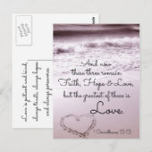 ファジットホープラブ，コリント人13:13,海ビーチ ポストカード (正面/裏面)