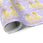 ファジーなアヒルのカップルの水玉模様 ラッピングペーパー (ロールコーナー)