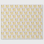 ファジーなアヒルのカップルの水玉模様 ラッピングペーパー (フラット)