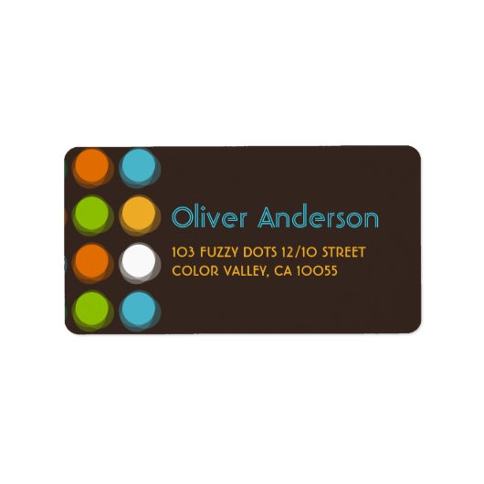 ファジーぼやけカラードットおもしろいレトロパーティーアドレスラベル ラベル (正面)