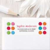 ファジーぼやけカラードットレトロパーティー住所 シール (インサイチュ)