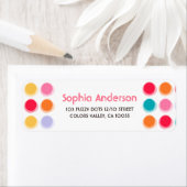 ファジーぼやけカラードットレトロパーティー住所 シール (インサイチュ)