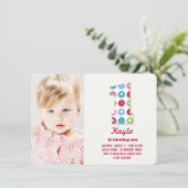 ファジーデイジーカラードット1st誕生日パーティー写真 招待状 (スタンド正面)