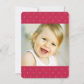 ファジーデイジーカラードット1st誕生日パーティー写真 招待状 (裏面)