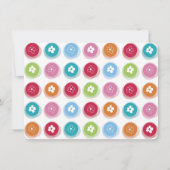 ファジーデイジーカラードット1st誕生日パーティー写真 招待状 (裏面)