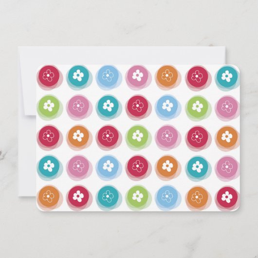 ファジーデイジーカラードット1st誕生日パーティー写真 招待状 (裏面)