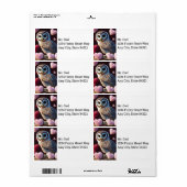 ファジーハート出荷ラベル付きフクロウ ラベル (フルシート)