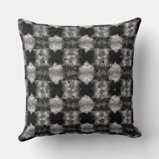 ファジーフェイクファー市松模様にパターン装飾用クッション クッション (裏面)