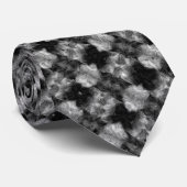 ファジーフェイクファ市松模様にーパタのタイ ネクタイ (ロール)