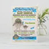 ファジーフクロウボーイベビーシャワーパーティの招待状 招待状 (スタンド正面)