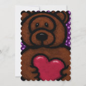 ファジーブラウンベアホールディングハートバレンタイン (正面)