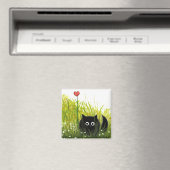 ファジーブラックキャットワンラブバイール マグネット (インサイチュ (食洗機))