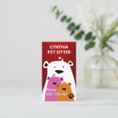 ファジーベアーペット座る 名刺 (スタンド正面)