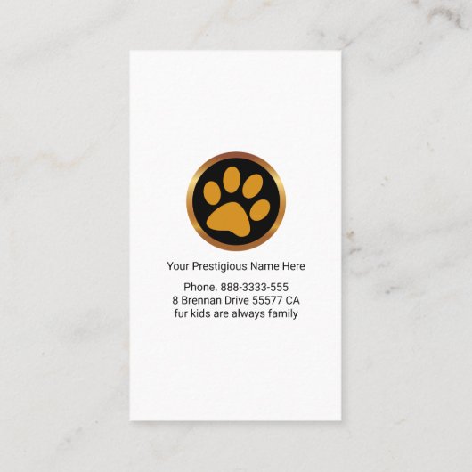 ファジーベアーペット座る 名刺 (裏面)