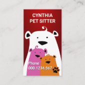 ファジーベアーペット座る 名刺 (正面)