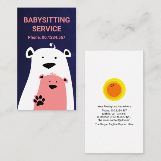 ファジーマザーベイシッターカイトベアベイシッター 名刺 (正面/裏面)